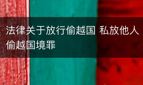 法律关于放行偷越国 私放他人偷越国境罪