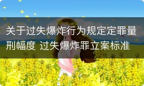 关于过失爆炸行为规定定罪量刑幅度 过失爆炸罪立案标准