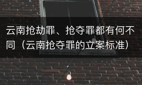 云南抢劫罪、抢夺罪都有何不同（云南抢夺罪的立案标准）