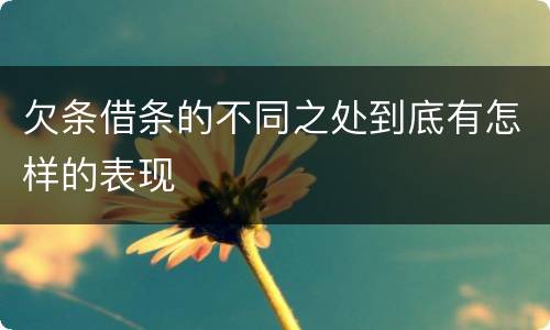 欠条借条的不同之处到底有怎样的表现