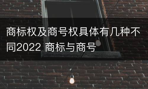 商标权及商号权具体有几种不同2022 商标与商号