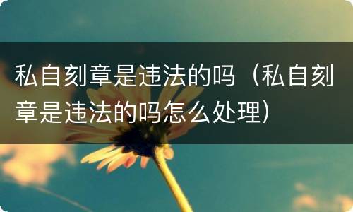 私自刻章是违法的吗（私自刻章是违法的吗怎么处理）