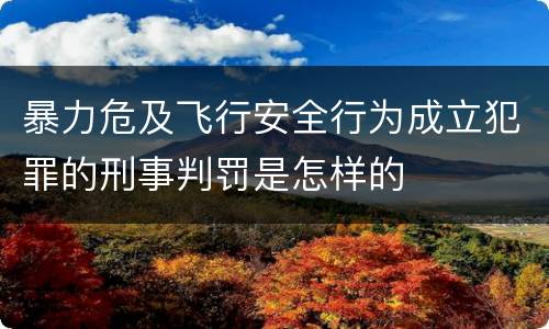 暴力危及飞行安全行为成立犯罪的刑事判罚是怎样的