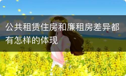 公共租赁住房和廉租房差异都有怎样的体现