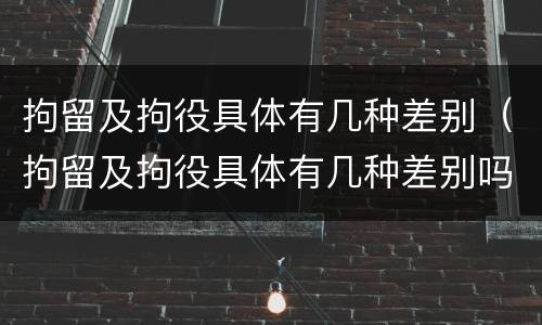 拘留及拘役具体有几种差别（拘留及拘役具体有几种差别吗）