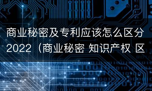 商业秘密及专利应该怎么区分2022（商业秘密 知识产权 区别）