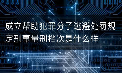 成立帮助犯罪分子逃避处罚规定刑事量刑档次是什么样