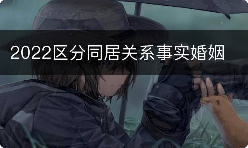 2022区分同居关系事实婚姻