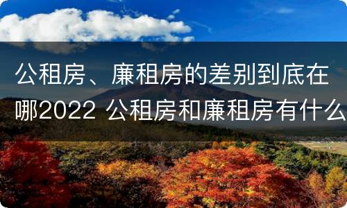 公租房、廉租房的差别到底在哪2022 公租房和廉租房有什么区别?2019年的