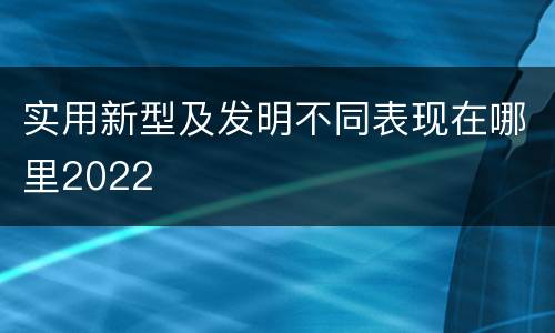 实用新型及发明不同表现在哪里2022