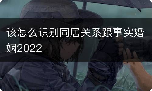 该怎么识别同居关系跟事实婚姻2022