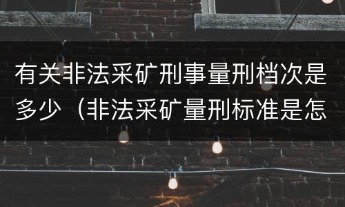 有关非法采矿刑事量刑档次是多少（非法采矿量刑标准是怎样）