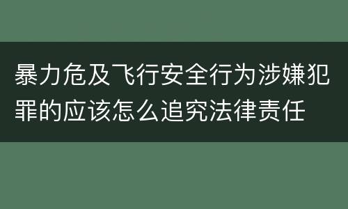 暴力危及飞行安全行为涉嫌犯罪的应该怎么追究法律责任