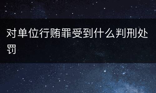 对单位行贿罪受到什么判刑处罚