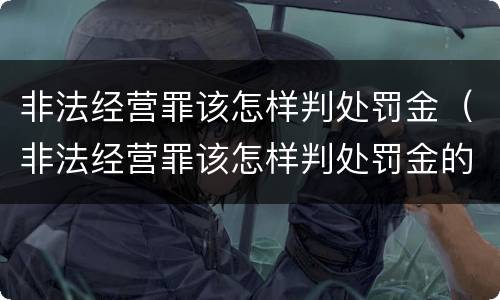 非法经营罪该怎样判处罚金（非法经营罪该怎样判处罚金的）
