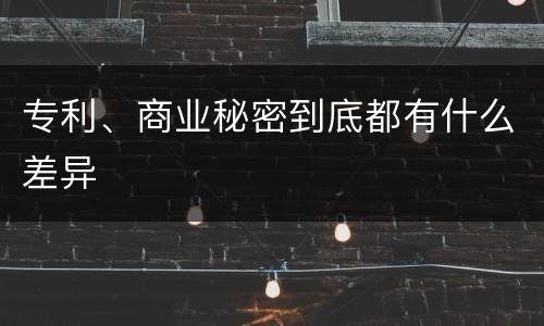 专利、商业秘密到底都有什么差异