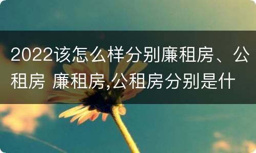 2022该怎么样分别廉租房、公租房 廉租房,公租房分别是什么意思?