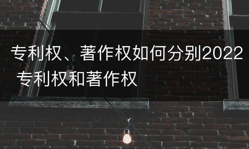 专利权、著作权如何分别2022 专利权和著作权