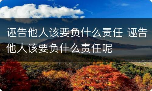 诬告他人该要负什么责任 诬告他人该要负什么责任呢