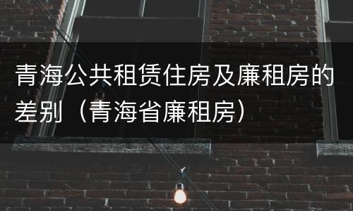 青海公共租赁住房及廉租房的差别（青海省廉租房）