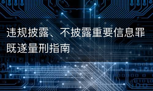 违规披露、不披露重要信息罪既遂量刑指南