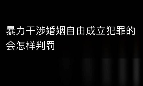 暴力干涉婚姻自由成立犯罪的会怎样判罚