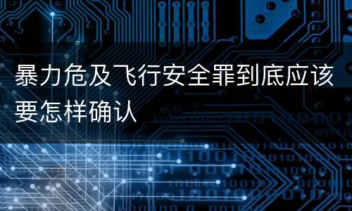 暴力危及飞行安全罪到底应该要怎样确认
