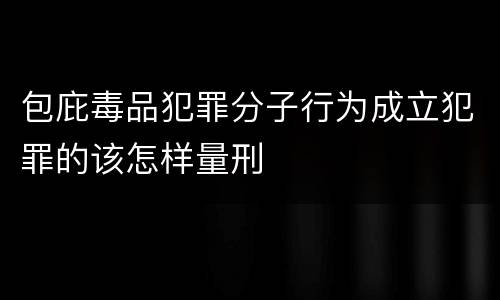 包庇毒品犯罪分子行为成立犯罪的该怎样量刑