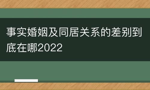 事实婚姻及同居关系的差别到底在哪2022