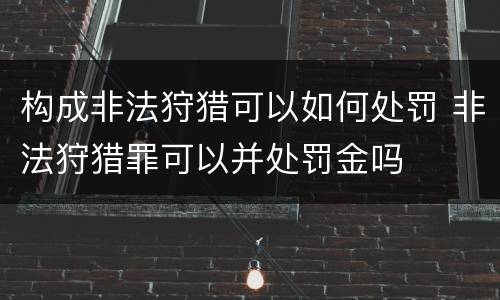 构成非法狩猎可以如何处罚 非法狩猎罪可以并处罚金吗