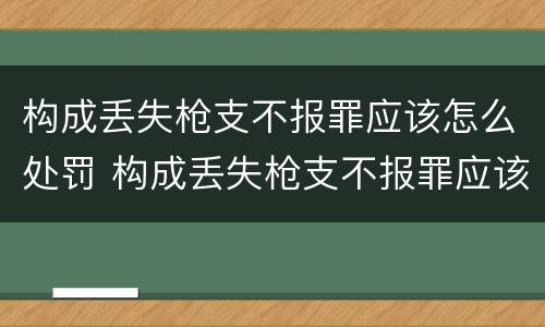 构成丢失枪支不报罪应该怎么处罚 构成丢失枪支不报罪应该怎么处罚他