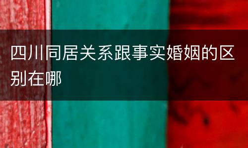四川同居关系跟事实婚姻的区别在哪