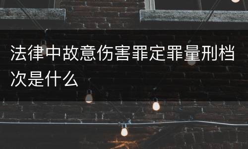 法律中故意伤害罪定罪量刑档次是什么