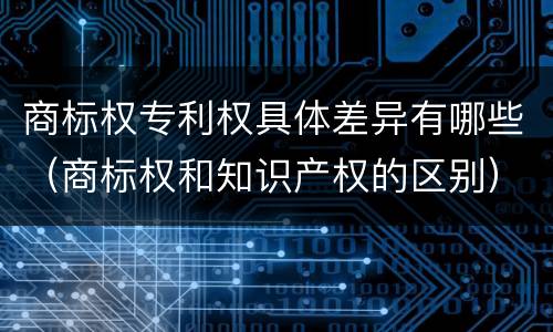 商标权专利权具体差异有哪些（商标权和知识产权的区别）
