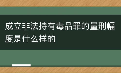 成立非法持有毒品罪的量刑幅度是什么样的