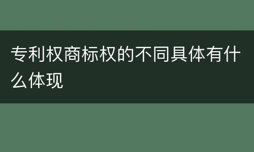 专利权商标权的不同具体有什么体现