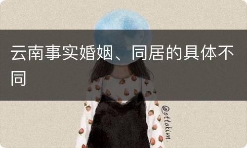 云南事实婚姻、同居的具体不同