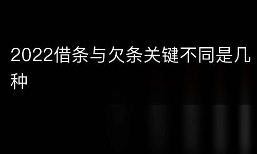 2022借条与欠条关键不同是几种