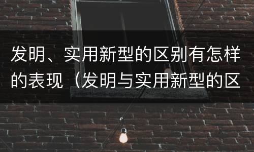 发明、实用新型的区别有怎样的表现（发明与实用新型的区别有）