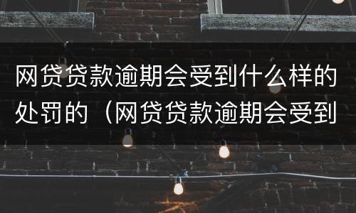 网贷贷款逾期会受到什么样的处罚的（网贷贷款逾期会受到什么样的处罚的原因）