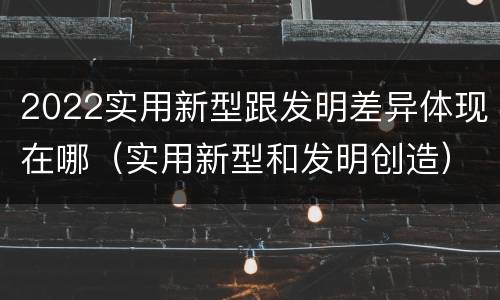 2022实用新型跟发明差异体现在哪（实用新型和发明创造）
