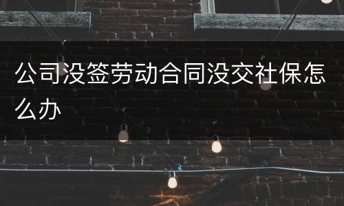 公司没签劳动合同没交社保怎么办