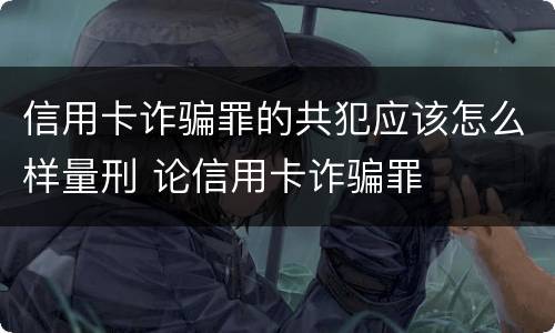 信用卡诈骗罪的共犯应该怎么样量刑 论信用卡诈骗罪