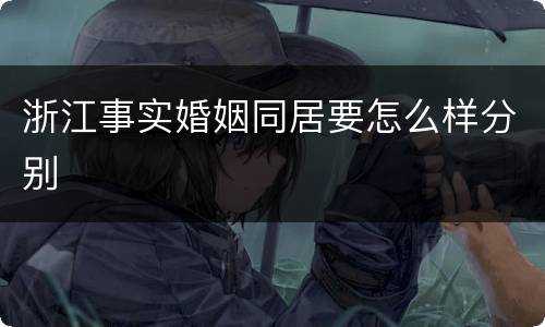 浙江事实婚姻同居要怎么样分别