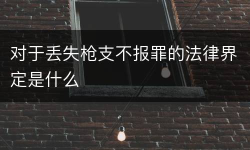 对于丢失枪支不报罪的法律界定是什么
