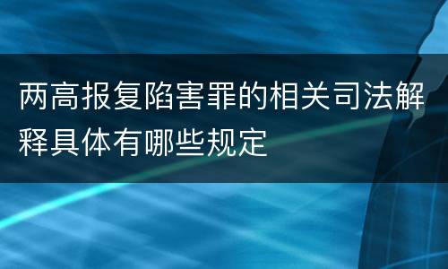 两高报复陷害罪的相关司法解释具体有哪些规定