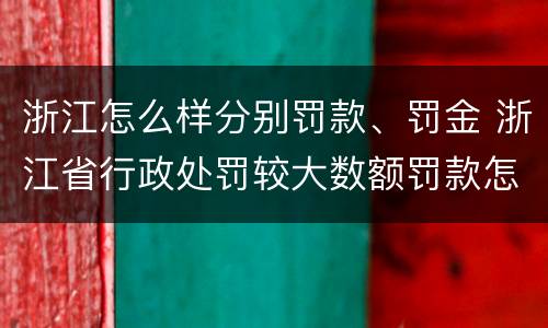 浙江怎么样分别罚款、罚金 浙江省行政处罚较大数额罚款怎么界定