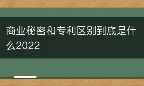商业秘密和专利区别到底是什么2022