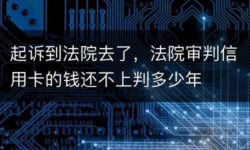 起诉到法院去了，法院审判信用卡的钱还不上判多少年