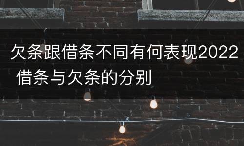 欠条跟借条不同有何表现2022 借条与欠条的分别